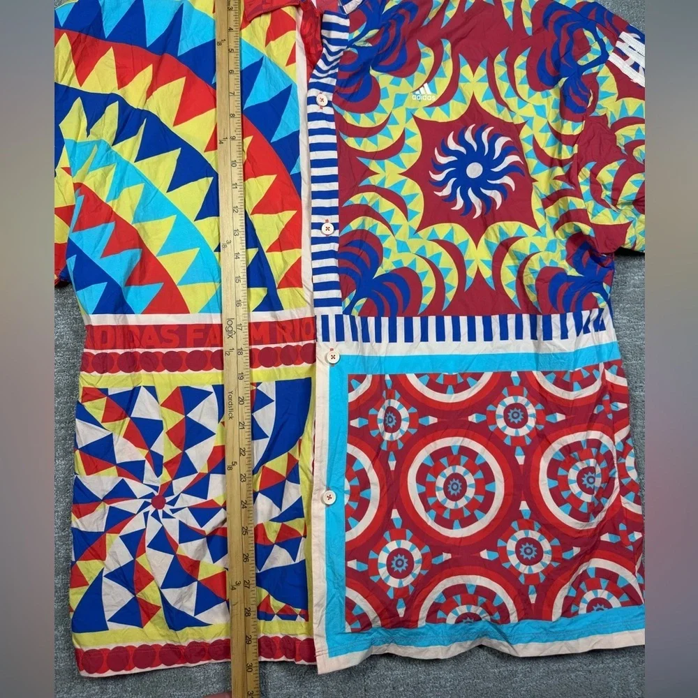 Adidas Farm Rio Kaleidoscope Button Down Colorful Shirt L-XL - Picture 7 of 7